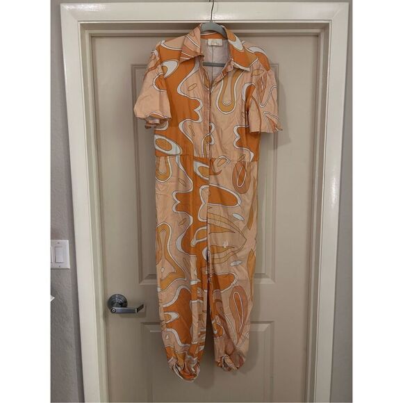 Sara Battaglia Abstract Collared Jumpsuit Rent the Runway Preloved S - Picture 3 of 6